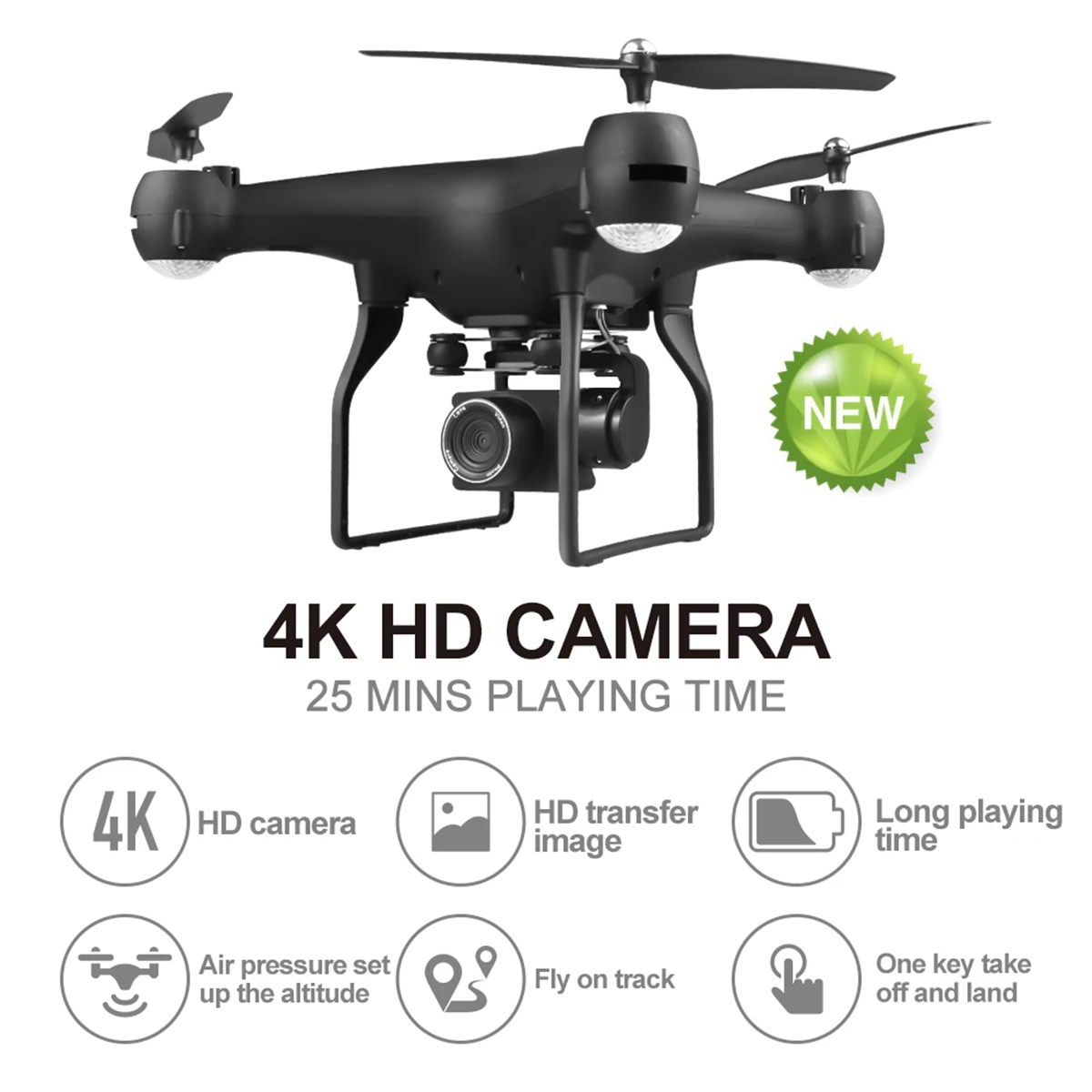 

New Design 4K 1080 HD Aerial Camera with Wide Angle Quadcopter WIFI FPV High Hold Mode Foldable Arm RC Drone With Battery