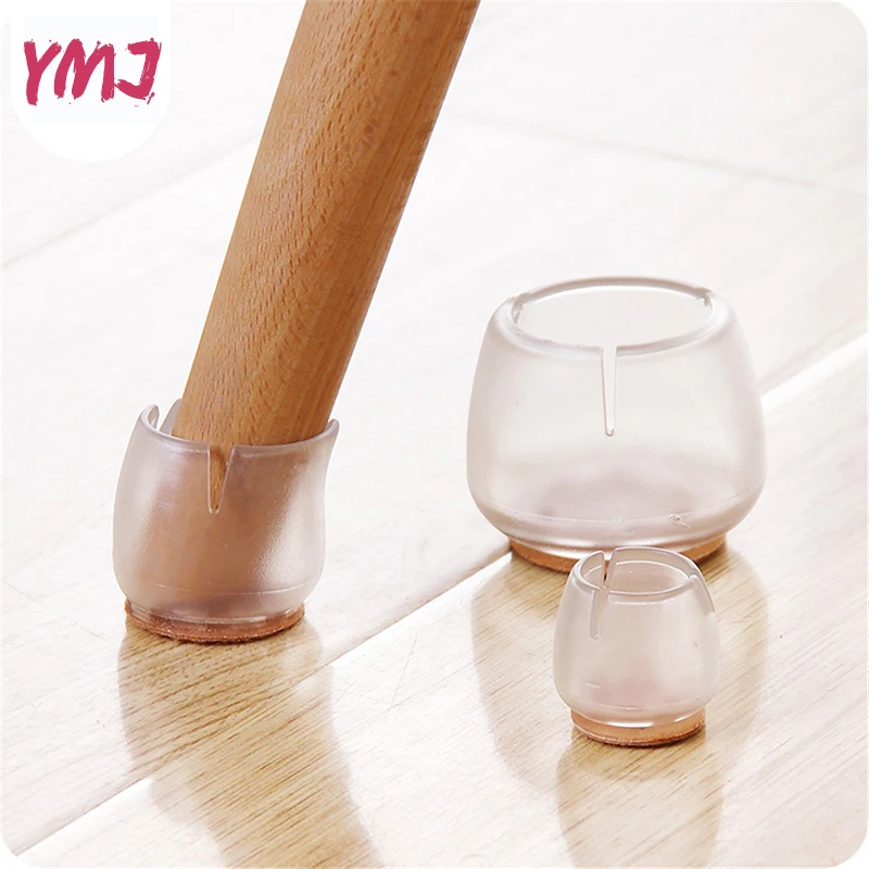 

4Pcs/set Funiture Legs Silicone Chair Leg Cover Table Desk Legs Cap Feet Pad Anti-slip Protector Support Multi-shape Home