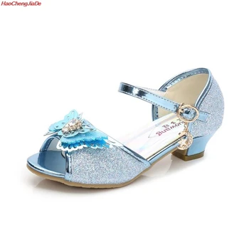 

Fashion Girls Crystal Shoes New Summer Sweet PU Leather Children Bow Girl Wedding Sandals Girls Dress Shoes for Kids
