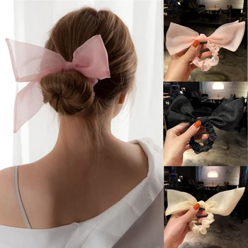 

Ruoshui Woman Elegant Organza Korean style Hair Ties Girls Fashion Hair Ribbon Hair Accessories Scrunchies Hairband Headwear
