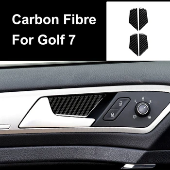 

Car Door Handle Bowl Carbon Fibre Stickers for Volkswagen VW Golf 7 GTI R GTE GTD MK7 2013-2017 Auto Interior LHD Accessories