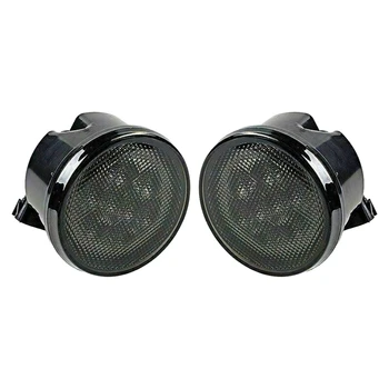 

for Jeep Wrangler JK LED Turn Signal Side Marker Fender Lights Smoked Lens