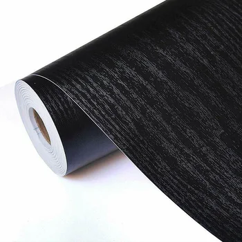 

Classic Style Self Adhesive Wall Sticker Black Wood Grain Wallpaper For DIY Home Living Roon Decoration Supplies