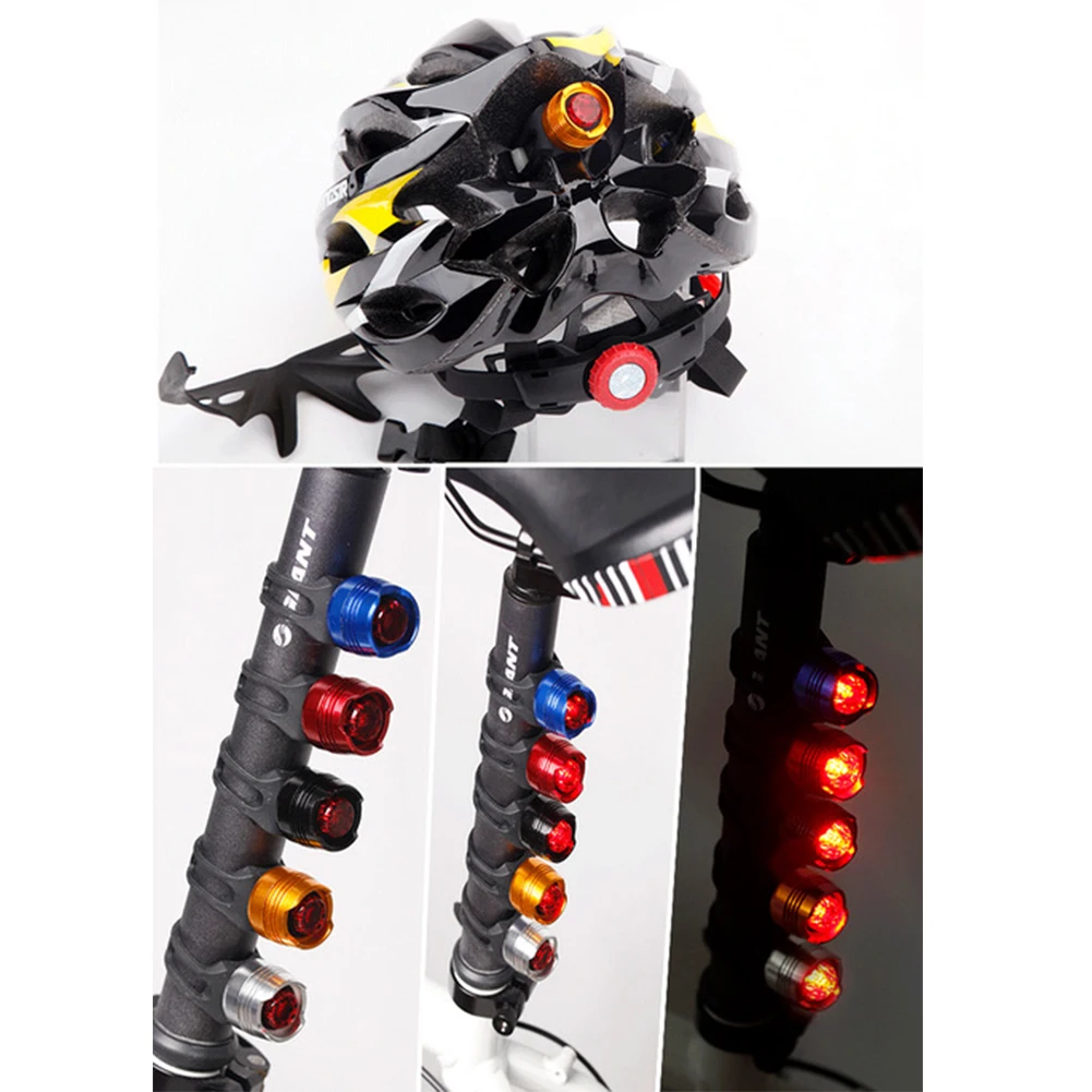 Clearance Bike Bicycle Cycling Front Rear Tail Helmet Red Flash Lights 3 Modes Safety Warning Lamp Waterproof Cycling Safety Light 11