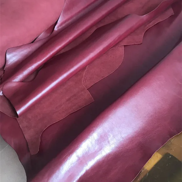 Класс натуральной темно-красной верхней слой воловьей кожи, 1,2 мм тонкая кожа для кошелька сумка diy
