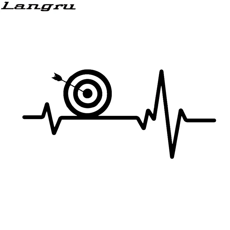 

Langru 17CM*7.9CM Bow Quiver Arrow on Target Bullseye Heartbeat Decal Vinyl Car Sticker Accessories Jdm