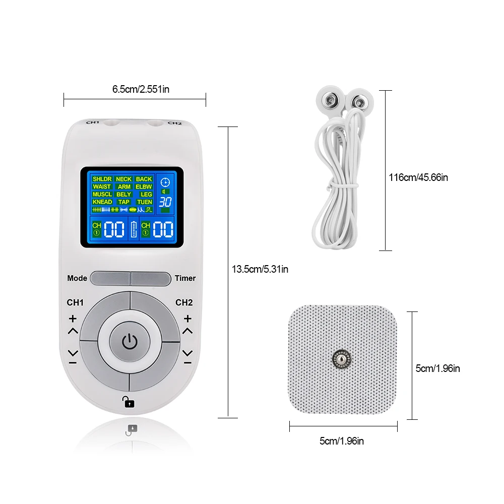 8/12 Modes Tens Fisioterapia electroestimulador Pulse Massager EMS Low Frequency Nerve Muscle Stimulator Physiotherapy Therapy