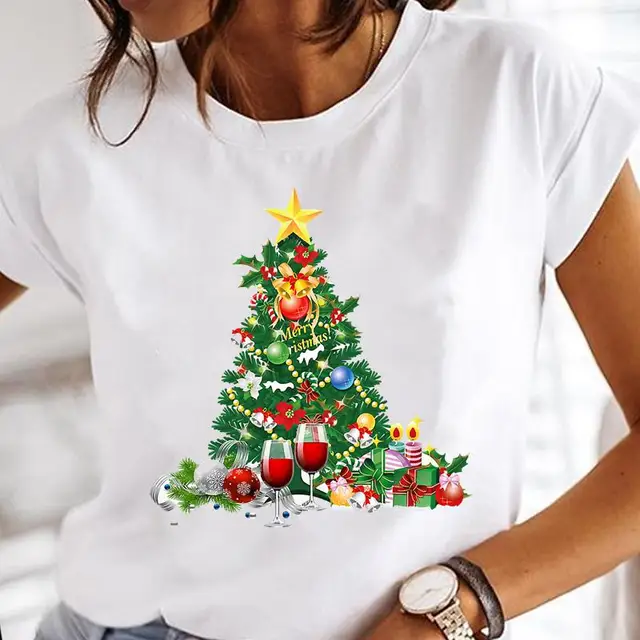 Tops Christmas Hours 2022 2022 Winter 90S Women Holiday Merry Christmas Tshirt Female Clothes Cute  Tops Tees Happy New Year Graphic Cartoon Print T Shirt|T-Shirts| -  Aliexpress
