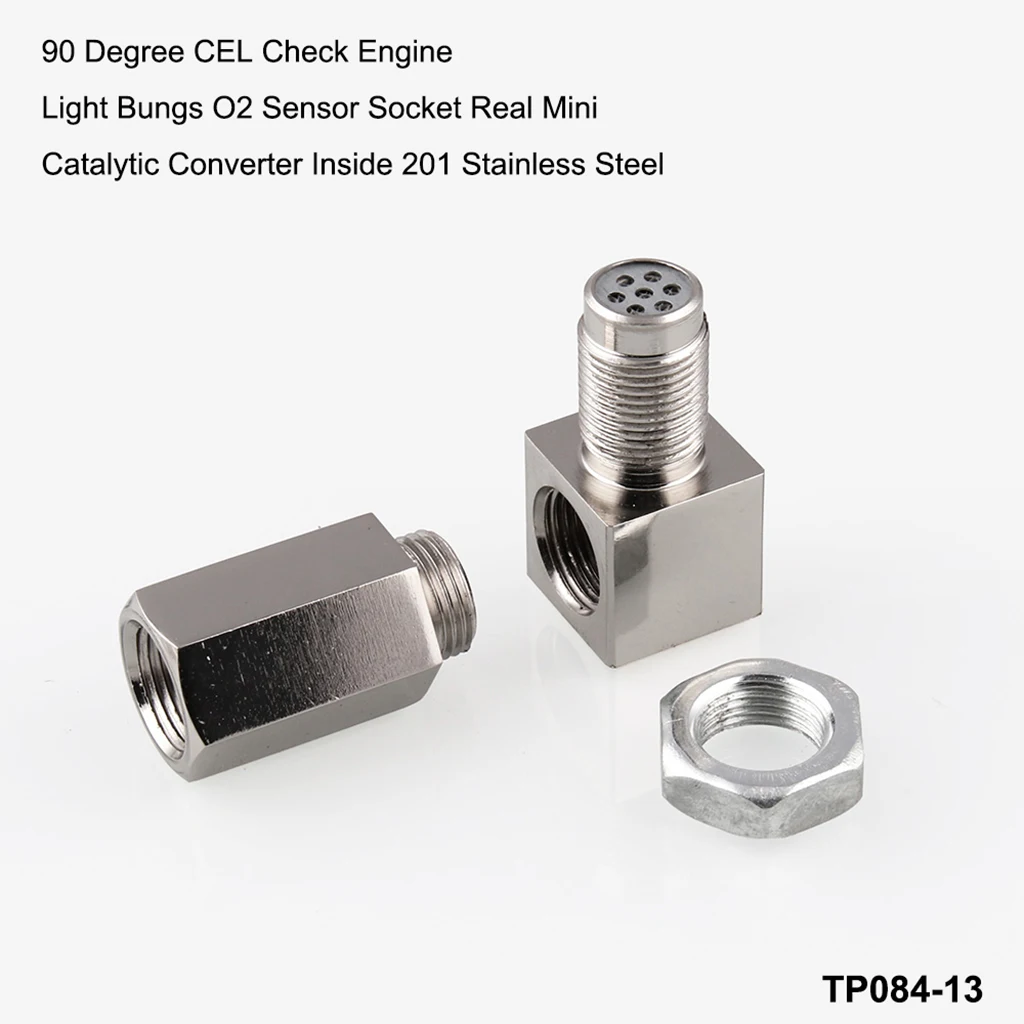 90 Degree Steel Angled O2 Sensor Bung Oxygen Extension Spacer