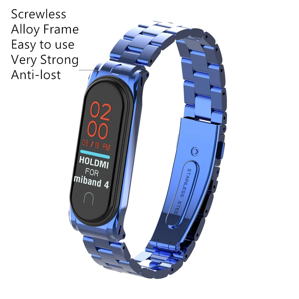 Mi Band 4 Strap for Xiaomi Mi Band 4 Bracelet Smart Watch Stainless Steel Band