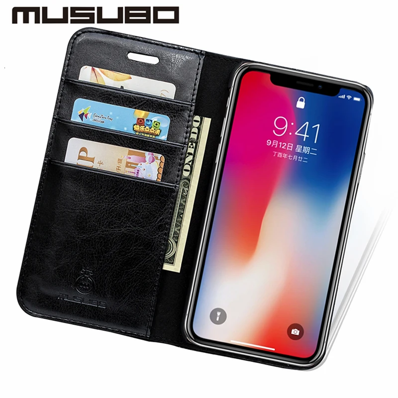 Роскошный Musubo кожаный чехол книжка с застежкой для iphone Xs Max X XR 7 Plus 6plus 6s 5 Флип