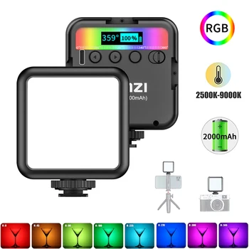 VIJIM-Ulanzi VL49 풀 컬러 RGB LED 비디오 라이트, 2500K-9000K 800LUX 마그네틱 미니 필 3 콜드 슈 2000mAh c타입 카메라 라이트
