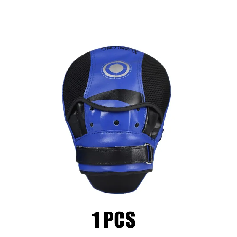 1PCS-Blue Лапы боксерские единоборства Боксерские подушечки Муай Тай ПУ ручная мишень Митт фокус для кикбоксинга боевые искусства карат ММА Тренировка ударная площадка оборудование тэквондо - Цвет: 1PCS-Blue