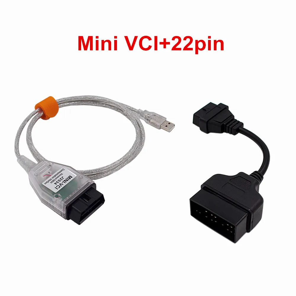 OBD2 автомобильный диагностический кабель Mini VCI J2534 для TOYOTA Mini VCI J2534 FTDI FT232RL OBDII OBD 2 Авто Диагностический кабель и разъемы - Цвет: VCI 22 Pin