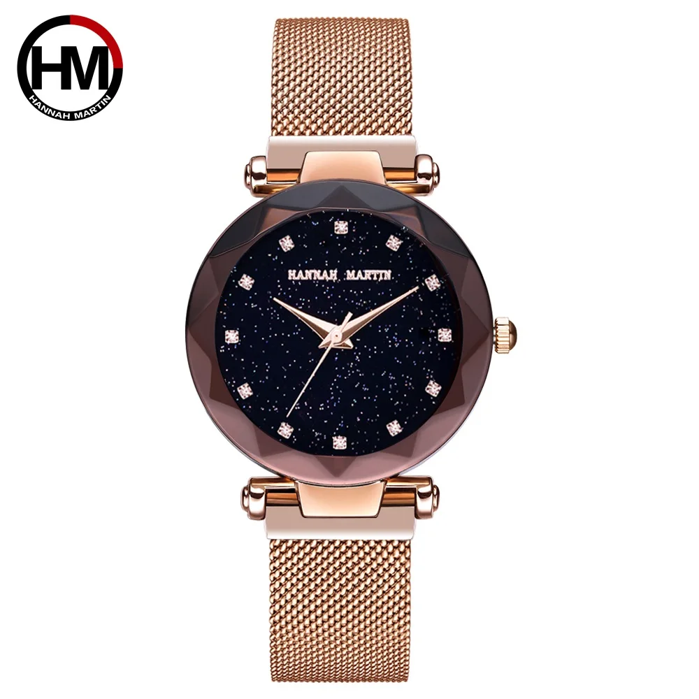 

Women Watches Rhinestones Top Luxury Japan MIYOTA Movement Stainless Steel Magnet Mesh Wristwatches Waterproof Relogio Feminino