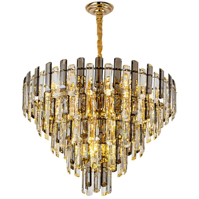 

New design k9 crystal chandelier simple living room lamp luster villa mixed color decorative lamp