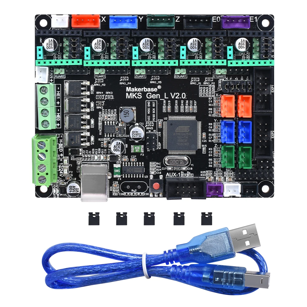 Плата 3D принтера MKS Gen L V2.0 контроллер Reprap Mega 2560 R3 Ramps 1 4 6 с поддержкой TMC2208 TMC2130 A4988