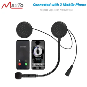 Image 1 - Maxto M1 Motorhelm Draadloze Bluetooth Headset Aansluiting 2 Telefoons Super Sterke Geluid Auto Antwoord Kwaliteit Hoge Luid Volum