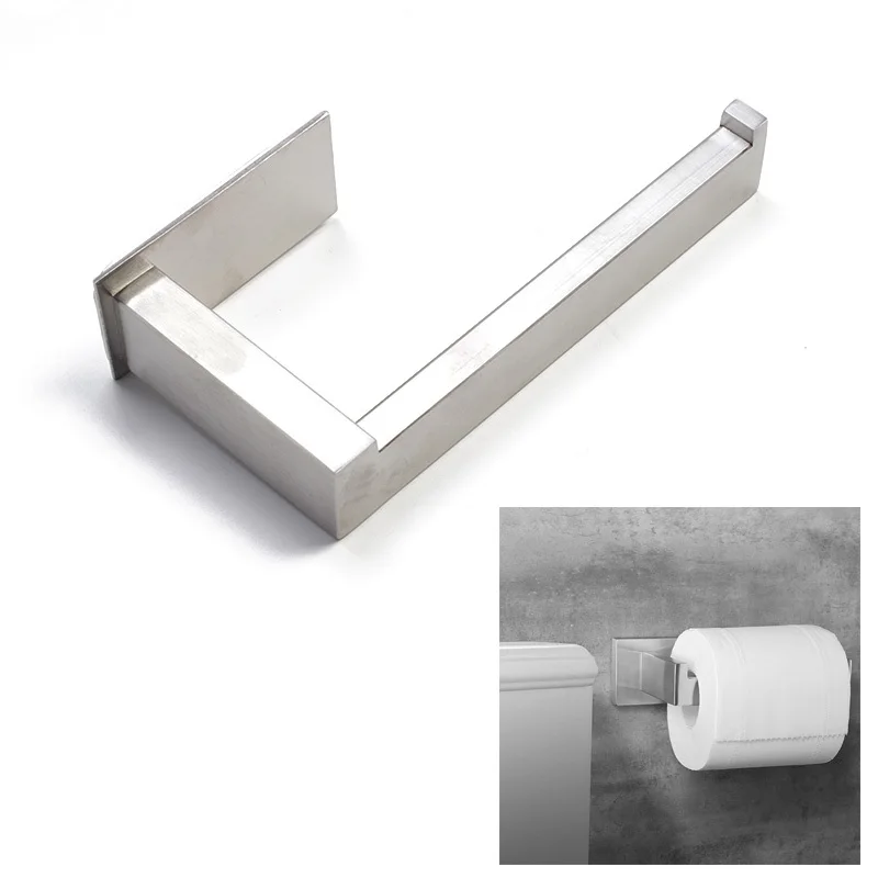 

Wall Mount Toilet Paper Holder Stainless Steel Bathroom Kitchen Roll Paper Accessory Tissue Towel Accessories Rack Holders