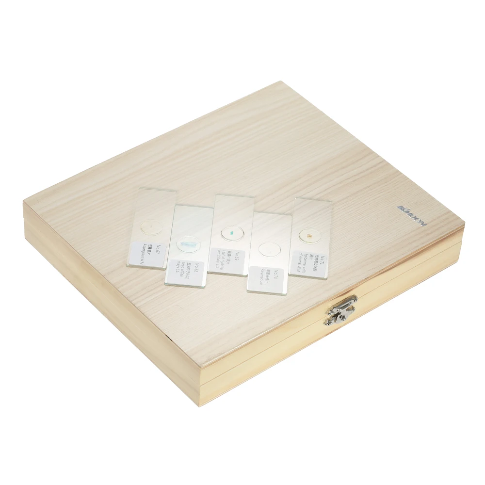 

KKmoon 100pcs/set Prepared Microscope Slides Animal Plants Insects Tissues Specimens Slides Set with Wooden Case for Basic