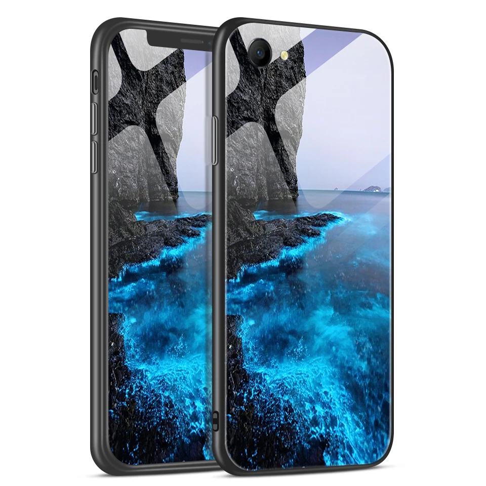 Для oppo A3 A3S A39 A5 A7 A57 закаленное Стекло чехол для телефона для oppo AX5 AX7 мягкие edge чехол для телефона CPH1803 1901 1701 защитный чехол-раковина - Цвет: H116