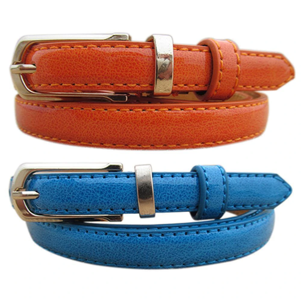 Cinturones de lujo para mujer, cinturón de cuero de imitación fino, hebilla de tono informal, accesorios de ropa|Cinturones de mujer| - AliExpress