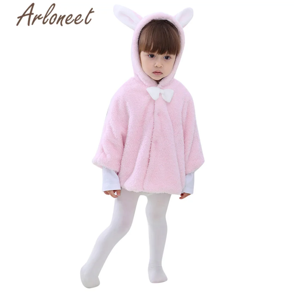 ARLONEET/пальто с героями мультфильмов теплое зимнее плотное пальто для маленьких девочек хлопковый плащ верхняя одежда с капюшоном и заячьими ушками Детское пальто Одежда для девочек