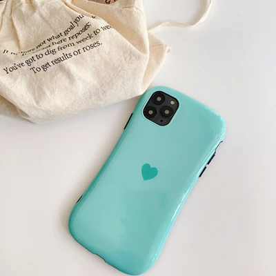 Светло-зеленый От Jenny простой сплошной цвет для iPhone 11 Pro x xr xs max 7 8 Plus глянцевый любовь мобильный телефон Силиконовый защитный мягкий чехол - Цвет: Светло-зеленый