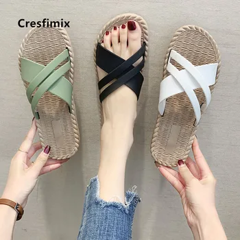 

Cresfimix Mujeres Flip Flops Women Fashion Light Weight Slip on Slides Ladies Casual High Quality Anti Skid Beach Slippers C5782