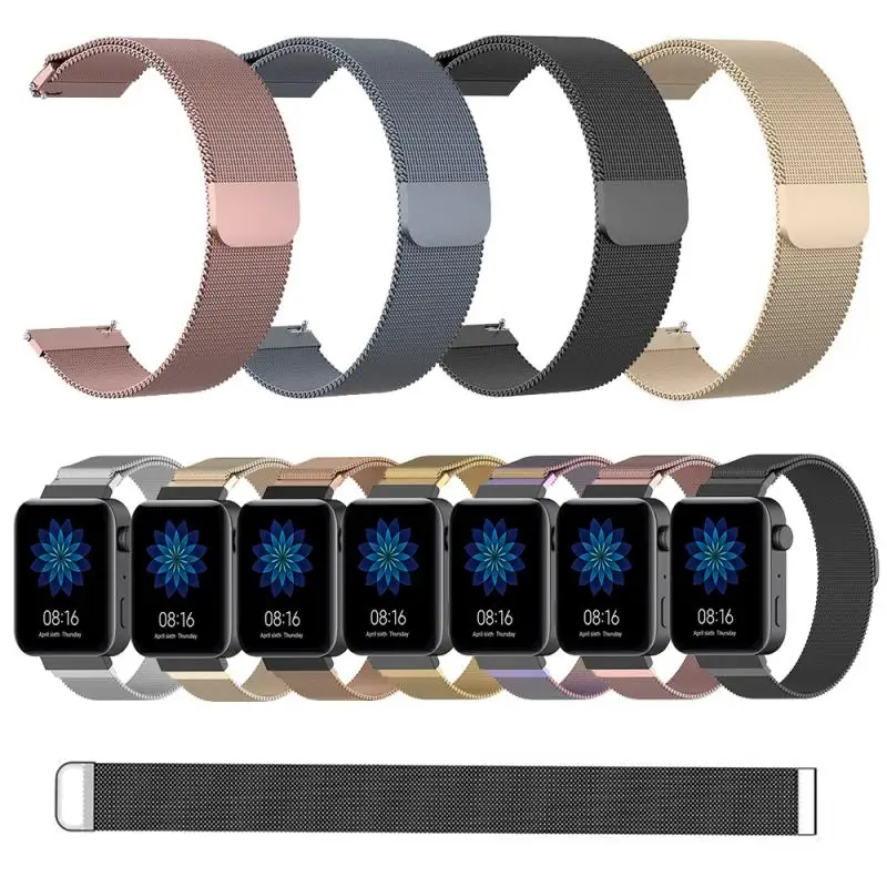 

For XIaomi Watch MIUI Stainless Steel Mesh Strap For XIaomi Watch MIUI Smart Watch Bracelet 18mm Sports Waterproof Wrist Strap