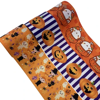 

3"75mm new arrival cartoon christmas halloween Grosgrain Ribbon accept customazition