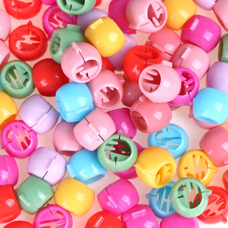 

100Pcs/set Hair Braids Maker Beads Headwear Cute Candy Colors Plastic Hairpins Hair Claw Clips For Women Girls Hair Accessories