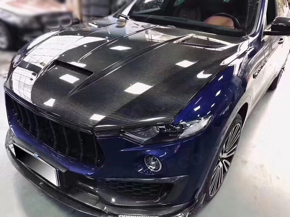Подходит для Maserati Levante- кованая карбоновая крышка капота двигателя сухая карбоновая крышка капота MS стильный комплект кузова