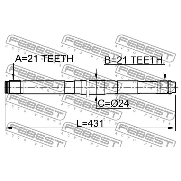 Полуось левая Nissan Almera N16 1.5 02-06 FEBEST 0212-qg15lh