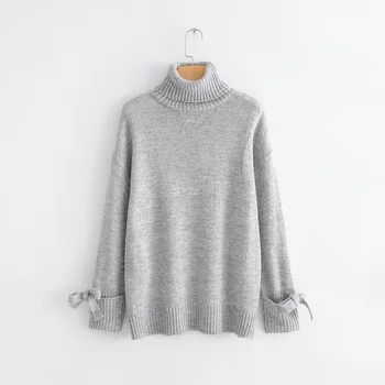 

Women Turtleneck Sweater Autumn Solid O-Neck Casual Long Sleeve Loose Knitting Pullovers Sweaters LADY fashion