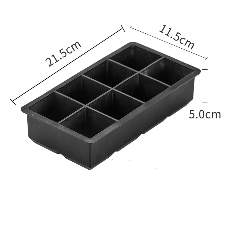 Big Ice Tray Mold Giant Jumbo Large 4/6/8/15 Grid Food Grade Silicone Ice  Cube Square Tray Mold DIY Ice Maker Ice Cube Tray