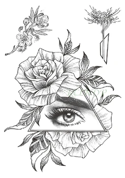 

Waterproof Temporary Tattoo Sticker Rose Flower Eye triangle fake tatto flash tatoo tatouage temporaire leg arm for women girl