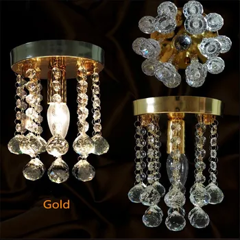 

Led Ceiling Lamp Minimalist Small Crystal ceiling Lamps E27 Crystal Ball Loft LED Lights fixtures For Restaurants Kitchen Aisle