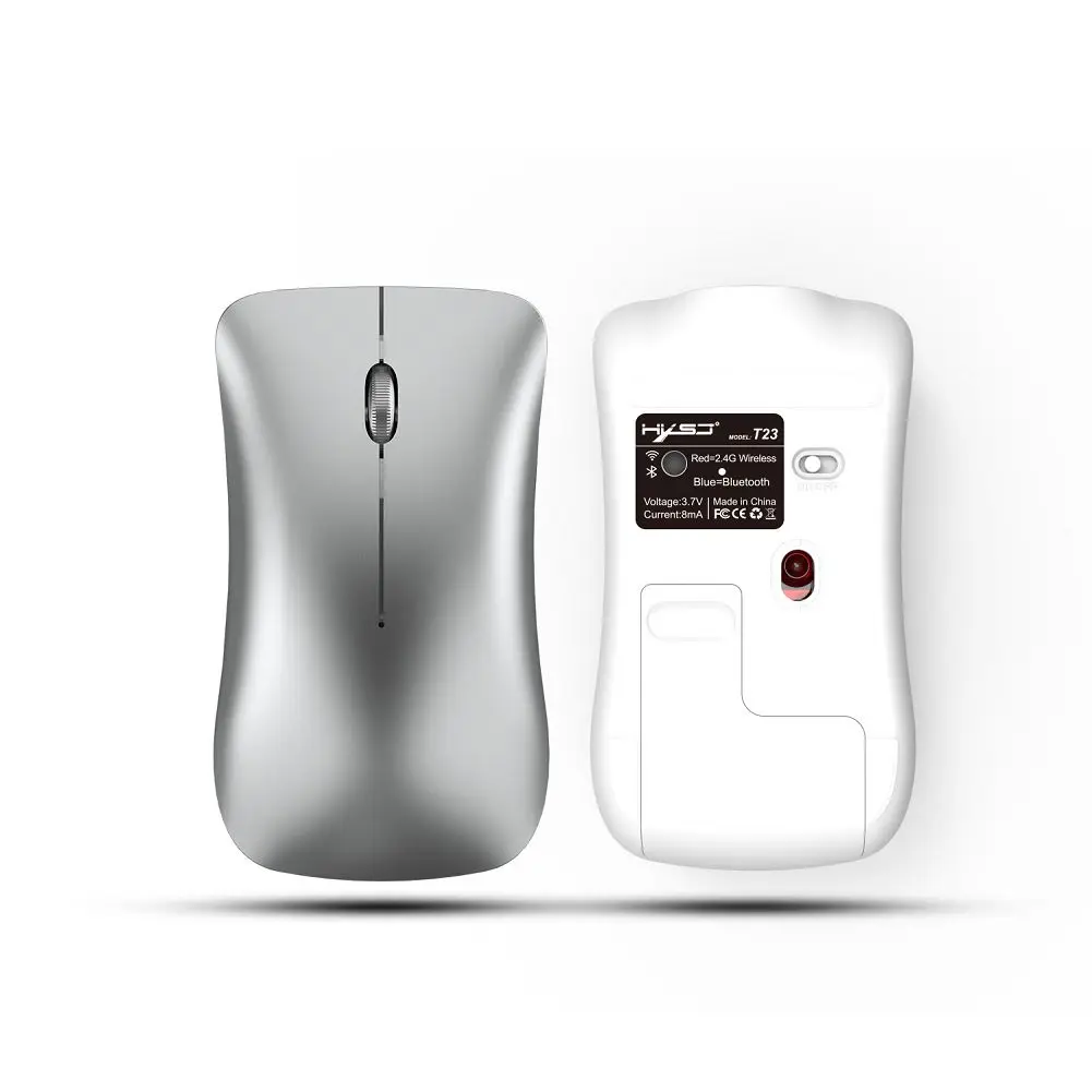 T23 перезаряжаемая Безмолвная щелчок 1600 dpi Bluetooth 2,4G беспроводная эргономичная мышь