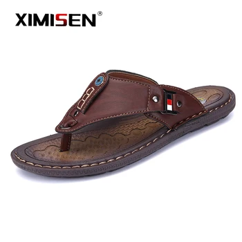 

XIMISEN Brand Men flip flops Summer Beach Sandals Slippers for Men Non-slip Slip-on Flats Shoes Men Plus Size