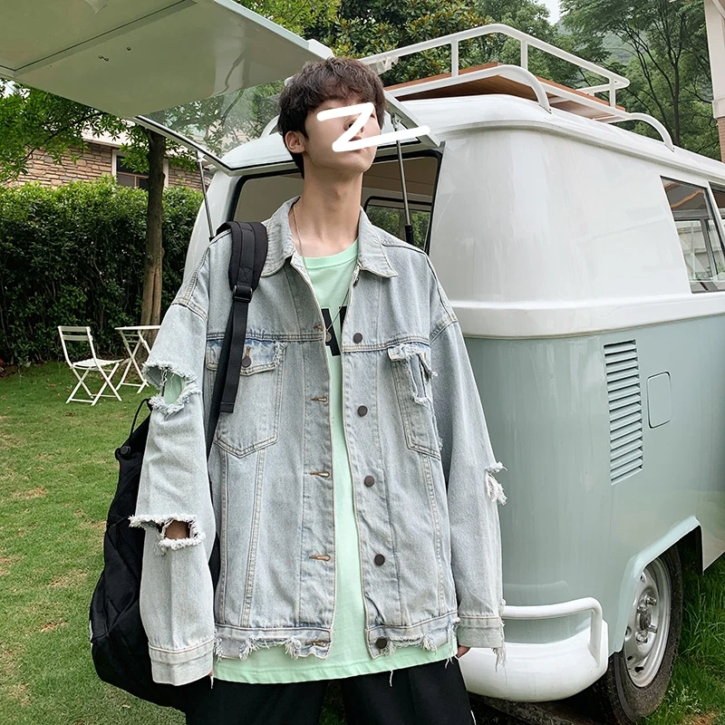 Autumn hole, casual denim jacket, fashion trend, autumn