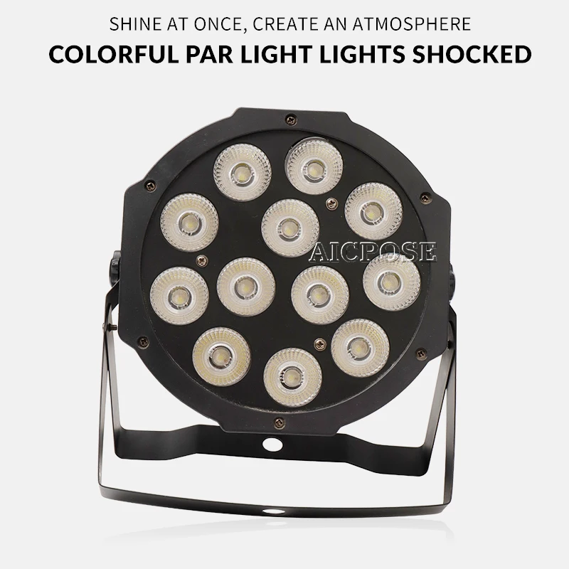 12 шт. Вт светодиодные лампы с бусинами 12x12 прожекторы Par RGBW 4 в 1 плоские Dmx512 для