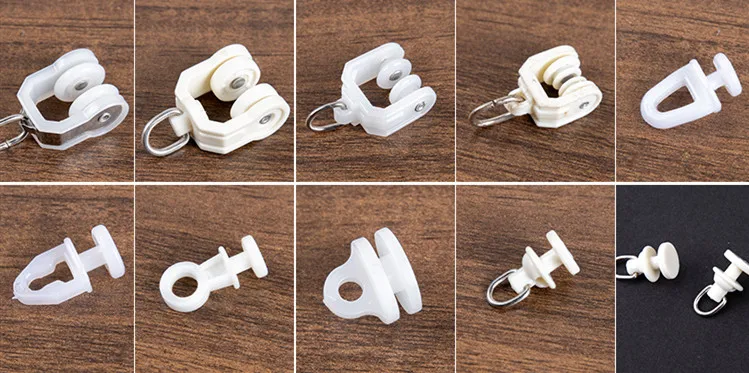 Description Picture 3 of item20Pcs/lot Curtain Track Plastic Pulley Straight Rail Curved Guide Roller Shower Curtain Track Hanging Wheel Hardware Accessories
