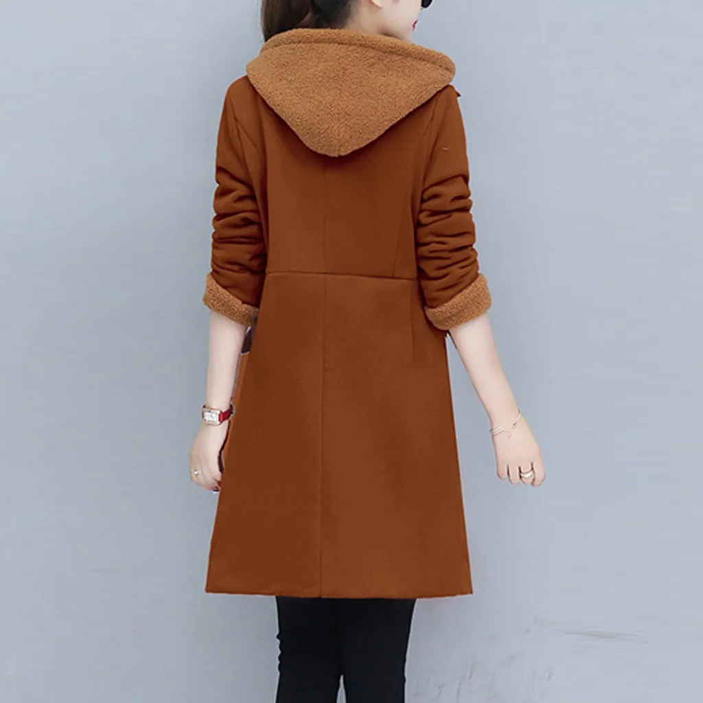 Abrigos mujer invierno, женская Свободная верхняя одежда, одноцветные куртки с хлопковой подкладкой, пальто с карманами, manteau femme hiver chaqueta mujer
