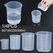Cup Measuring-Cup Graduated-Mug Laboratory Beaker Kitchen-Dispenser Plastic for 4-Sizes