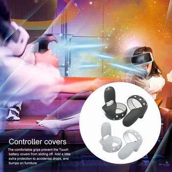 

1pair Gaming Accessories Home Handheld Scratch Resistant VR Glasses Non Slip Touch Controller Grip Cover For Oculus Quest 2
