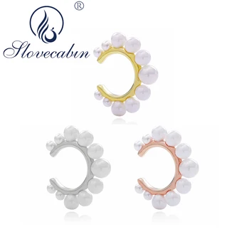 

Slovecabin Authentic 925 Sterling Silver Small Ear Cuff Circle Pendiente Women Statement Brinco Fine Jewelry Making Accessories