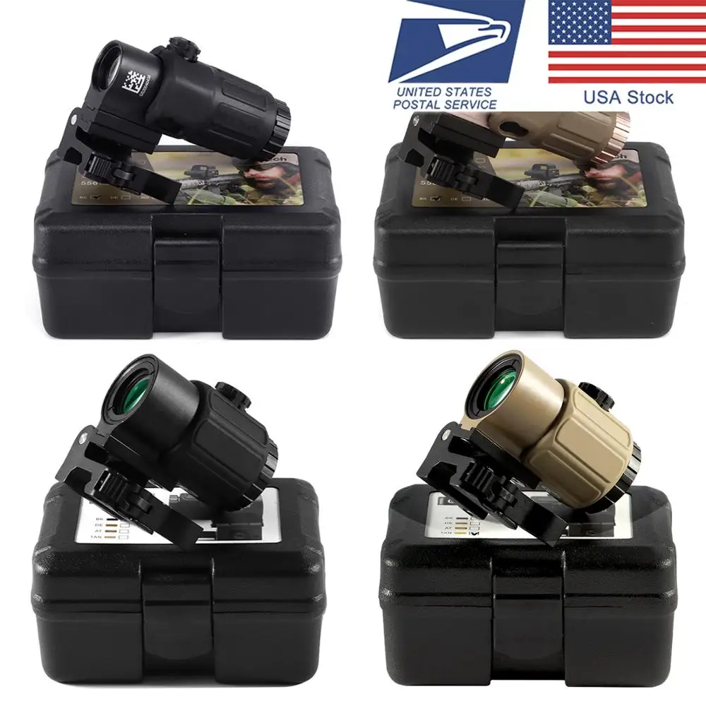 G43 Sight Airsoft 3X Magnifier G33 With Switch to Side Quick Detachable QD Mount For Hunting Black Apply Red dot 552 553 558