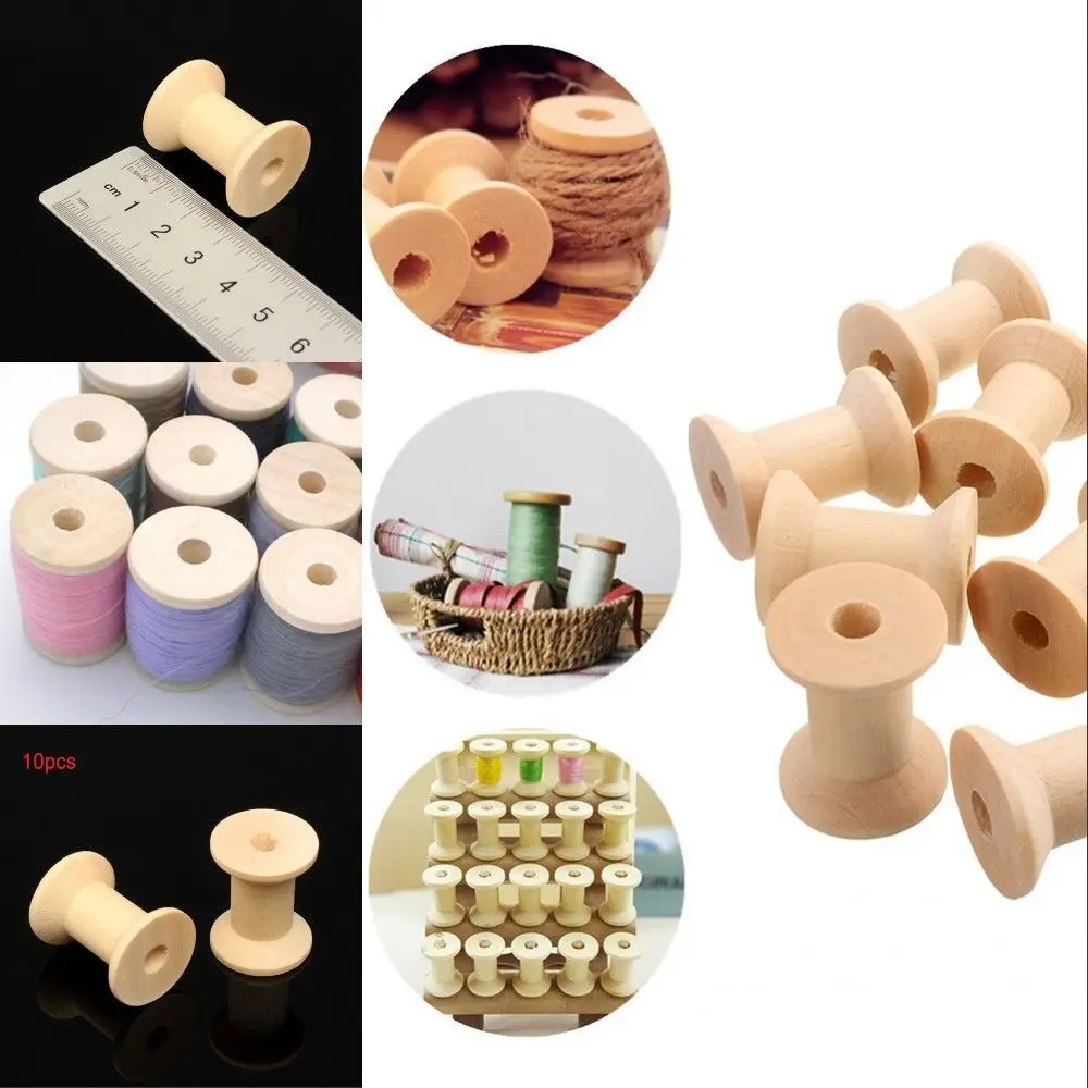100 Piece Empty Wooden Bobbins For Bobbin Thread Cable Bobbins 15 X 13 Mm