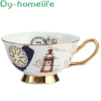 

Ceramic Handgrip Coffee Cup Gift Box Nordic Flower Round with Spoon Saucer Bone China Tea Mug Home Kitchen Decoration Supplies
